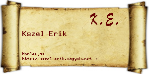 Kszel Erik névjegykártya