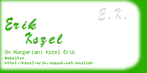 erik kszel business card